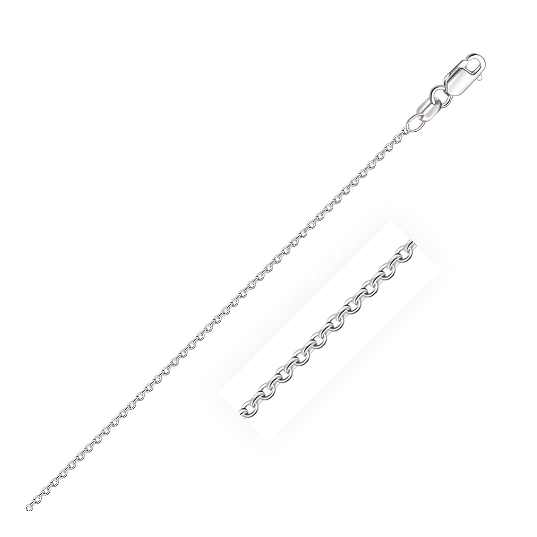 Brand New 18k White Gold Round Cable Chain (1.50 mm)