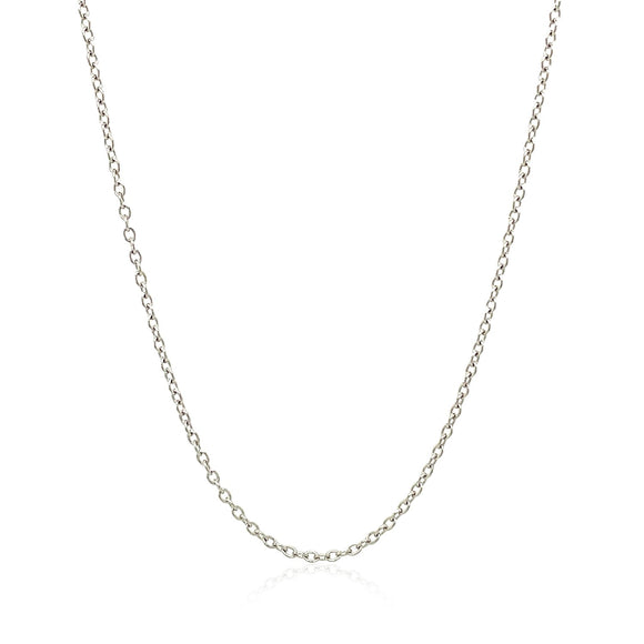 Brand New 18k White Gold Round Cable Chain (1.50 mm)