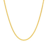 14k Yellow Gold Round Wheat Chain (1.5 mm)