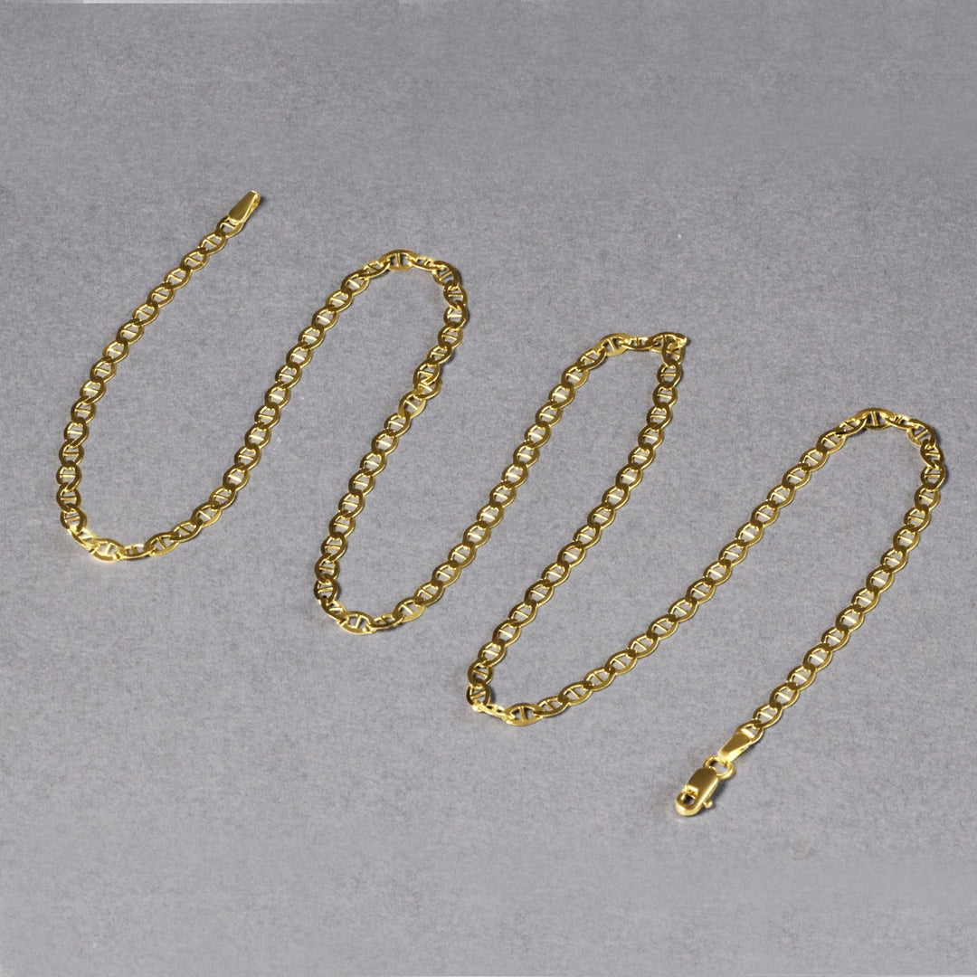 Brand New 10k Yellow Gold Mariner Link Chain (3.20 mm)