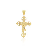 Brand New 14k Two Tone Gold Cross Pendant