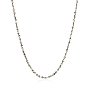 Brand New 14k White Gold Solid Diamond Cut Rope Chain (1.80 mm)