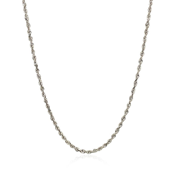 Brand New 14k White Gold Solid Diamond Cut Rope Chain (1.80 mm)