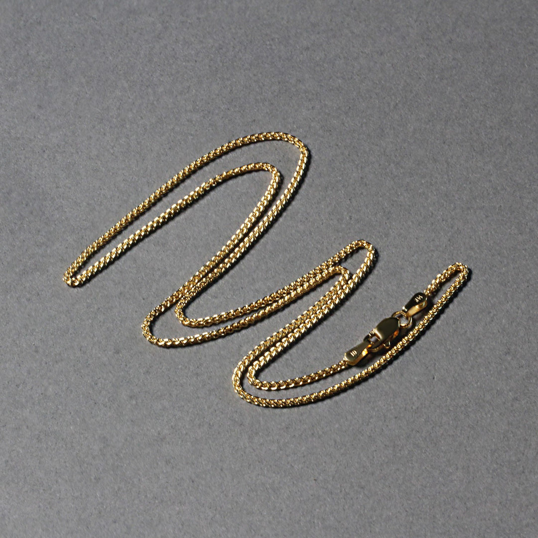 Brand New 14k Yellow Gold Round Wheat Chain (1.20 mm)