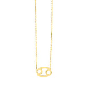 Brand New 14K Yellow Gold Cancer Necklace