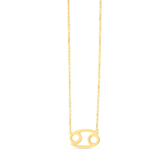 Brand New 14K Yellow Gold Cancer Necklace