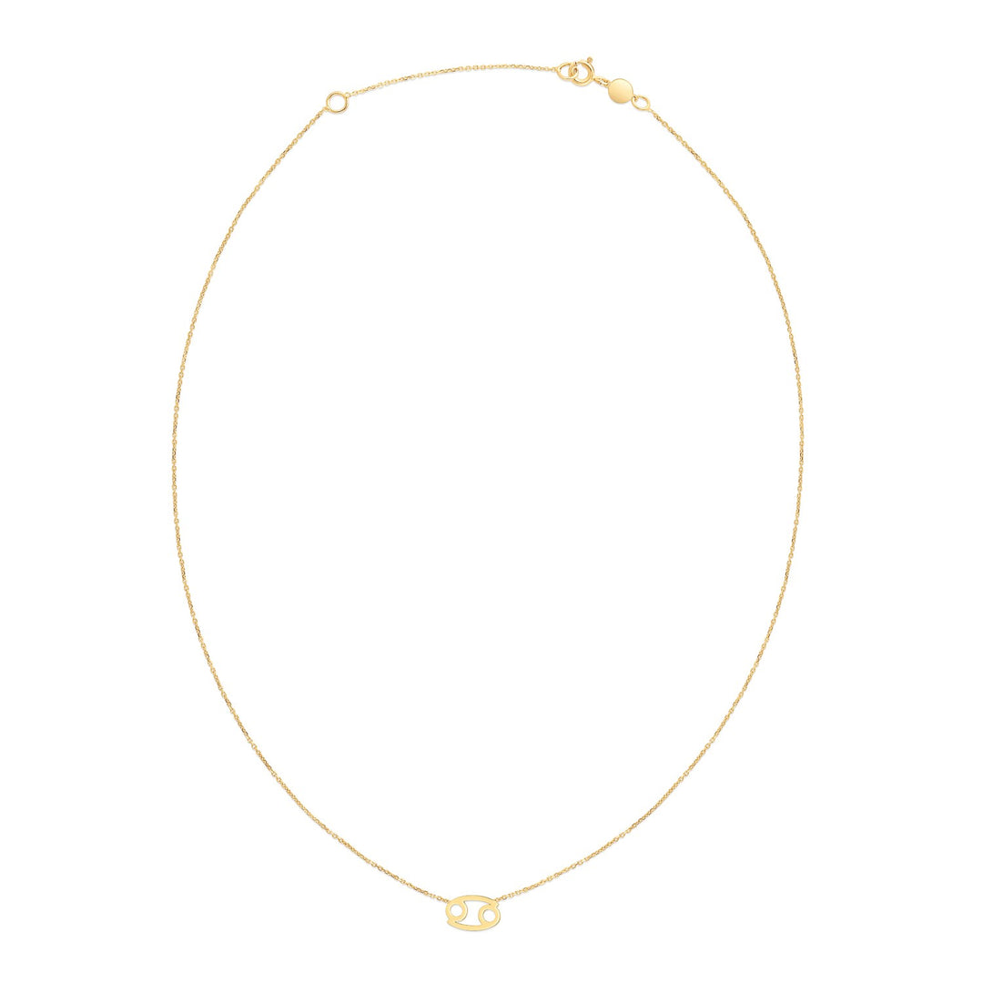 Brand New 14K Yellow Gold Cancer Necklace