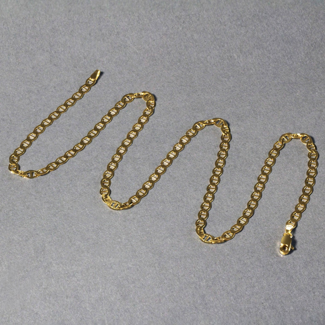 Brand New 14k Yellow Gold Mariner Link Chain (4.50 mm)