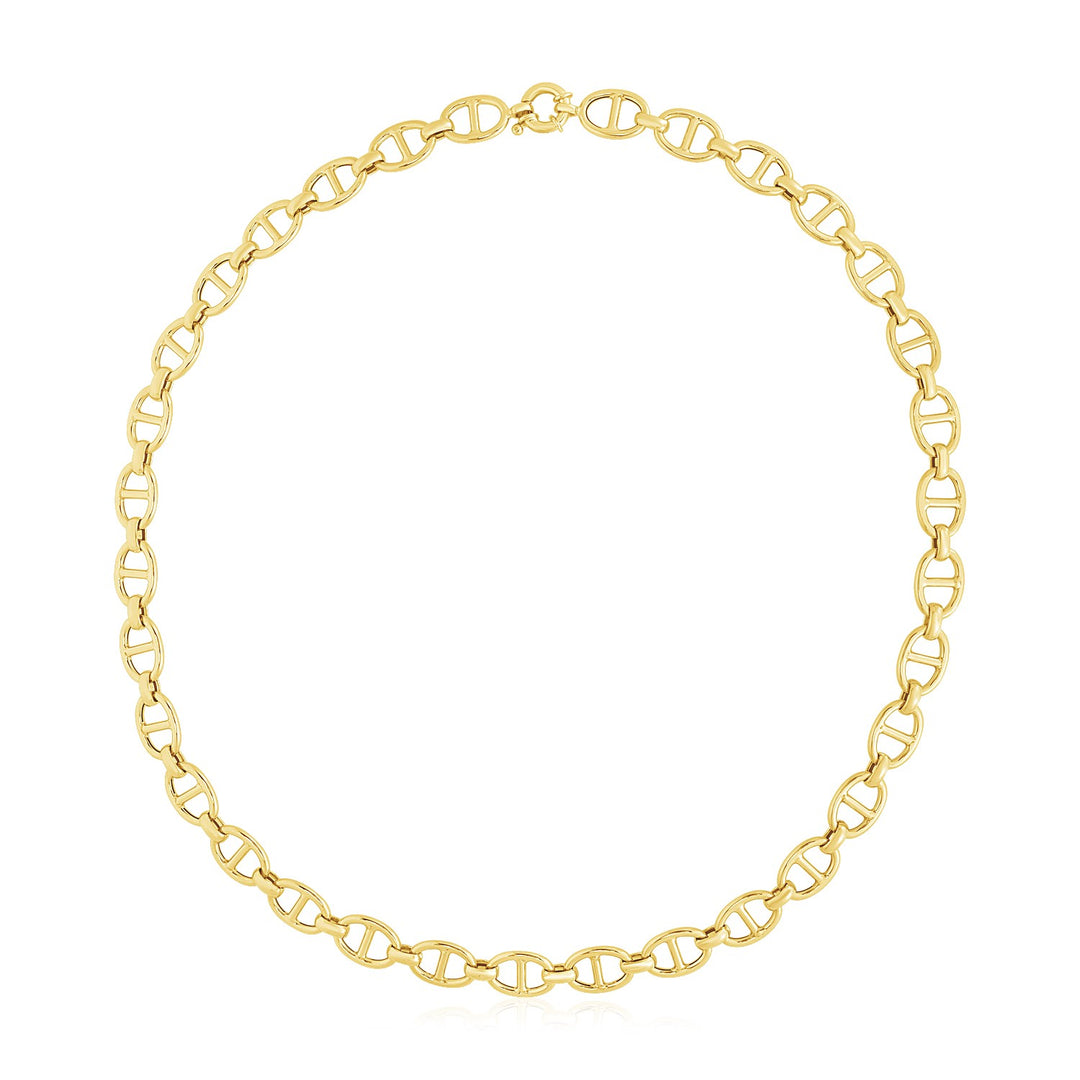 Brand New 14k Yellow Gold High Polish Mariner Link Chain (8.80 mm)