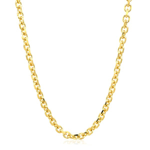 Brand New 14k Yellow Gold Diamond Cut Cable Link Chain (3.70 mm)