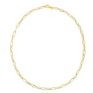 Brand New 14k Yellow Gold Hexagon Link Necklace