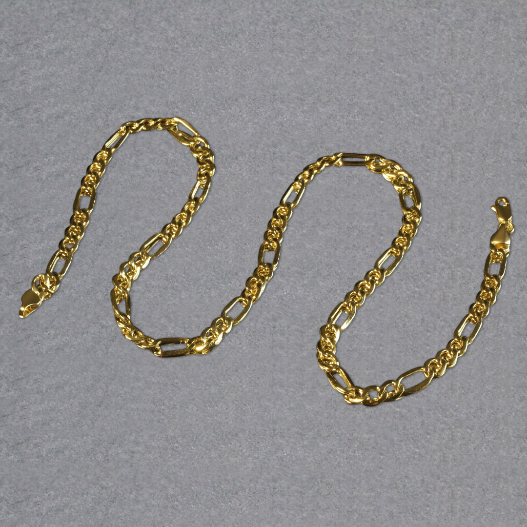 Brand New 14k Yellow Gold Lite Figaro Chain (5.60 mm)