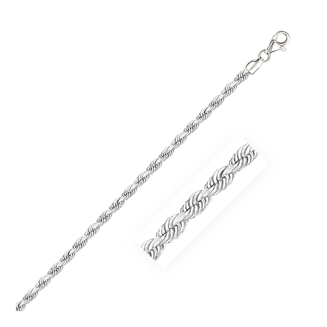 Brand New 14k White Gold Solid Diamond Cut Rope Chain (3.00 mm)