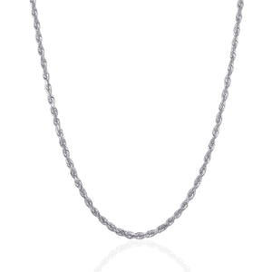 Brand New 14k White Gold Solid Diamond Cut Rope Chain (3.00 mm)