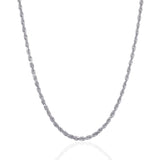 Brand New 14k White Gold Solid Diamond Cut Rope Chain (3.00 mm)