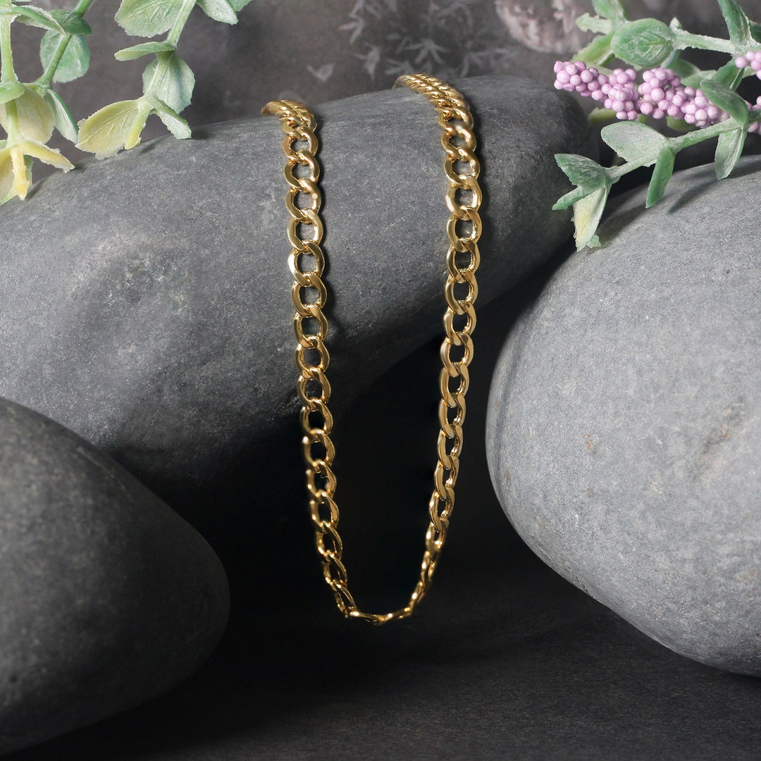 Brand New 14k Yellow Gold Curb Chain (4.40 mm)