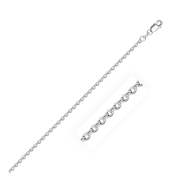 Brand New 14k White Gold Diamond Cut Cable Link Chain (1.9 mm)