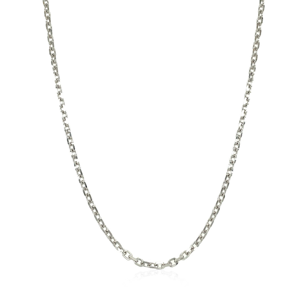 Brand New 14k White Gold Diamond Cut Cable Link Chain (1.90 mm)