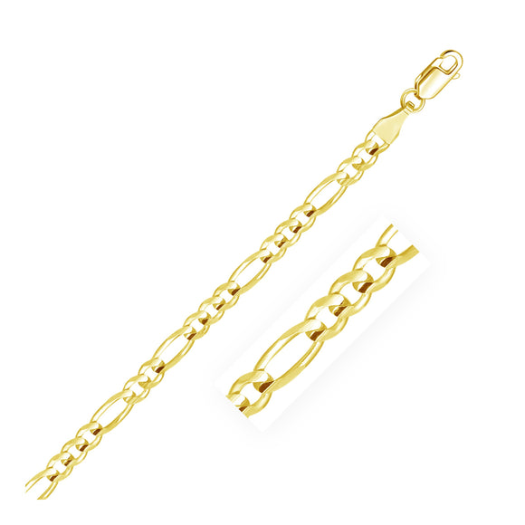 Brand New 10K Yellow Gold Solid Figaro Chain (4.50 mm)