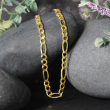 Brand New 10K Yellow Gold Solid Figaro Chain (4.50 mm)