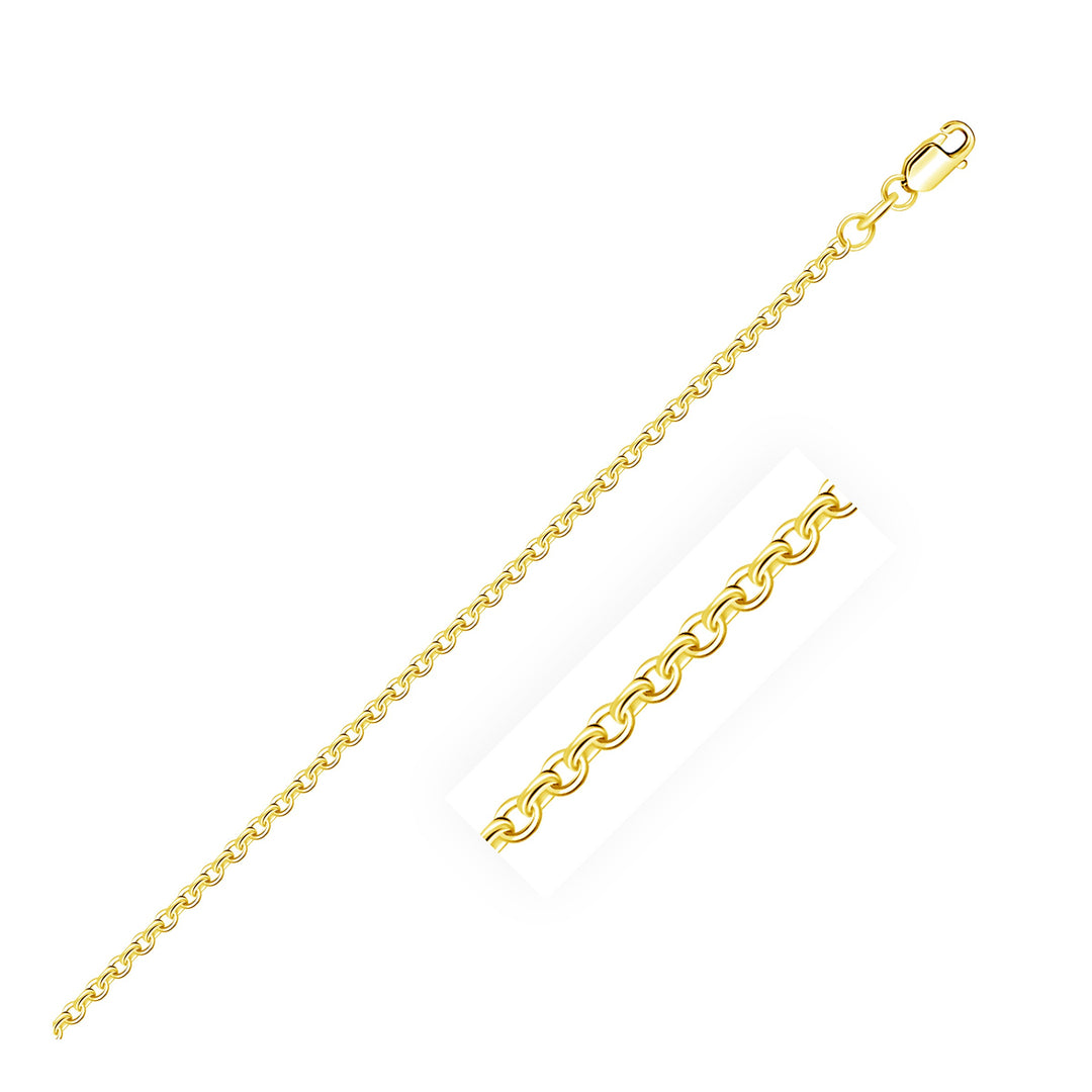 Brand New 14k Yellow Gold Diamond Cut Cable Link Chain (1.90 mm)