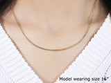 Brand New 14k Yellow Gold Diamond Cut Cable Link Chain (1.90 mm)