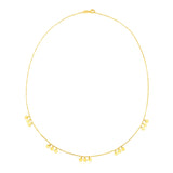 Brand New 14k Yellow Gold Necklace with Circle Dangle Stations