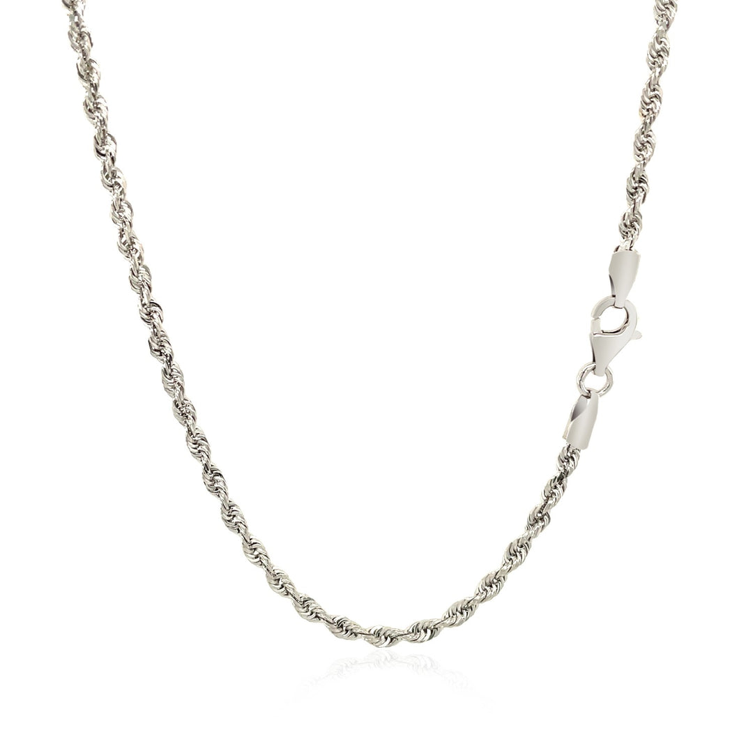 Brand New 14k White Gold Solid Diamond Cut Rope Chain (2.50 mm)