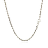 Brand New 14k White Gold Solid Diamond Cut Rope Chain (2.50 mm)