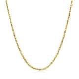 Brand New 14k Yellow Gold Diamond Cut Fancy Links Pendant Chain (1.50 mm)