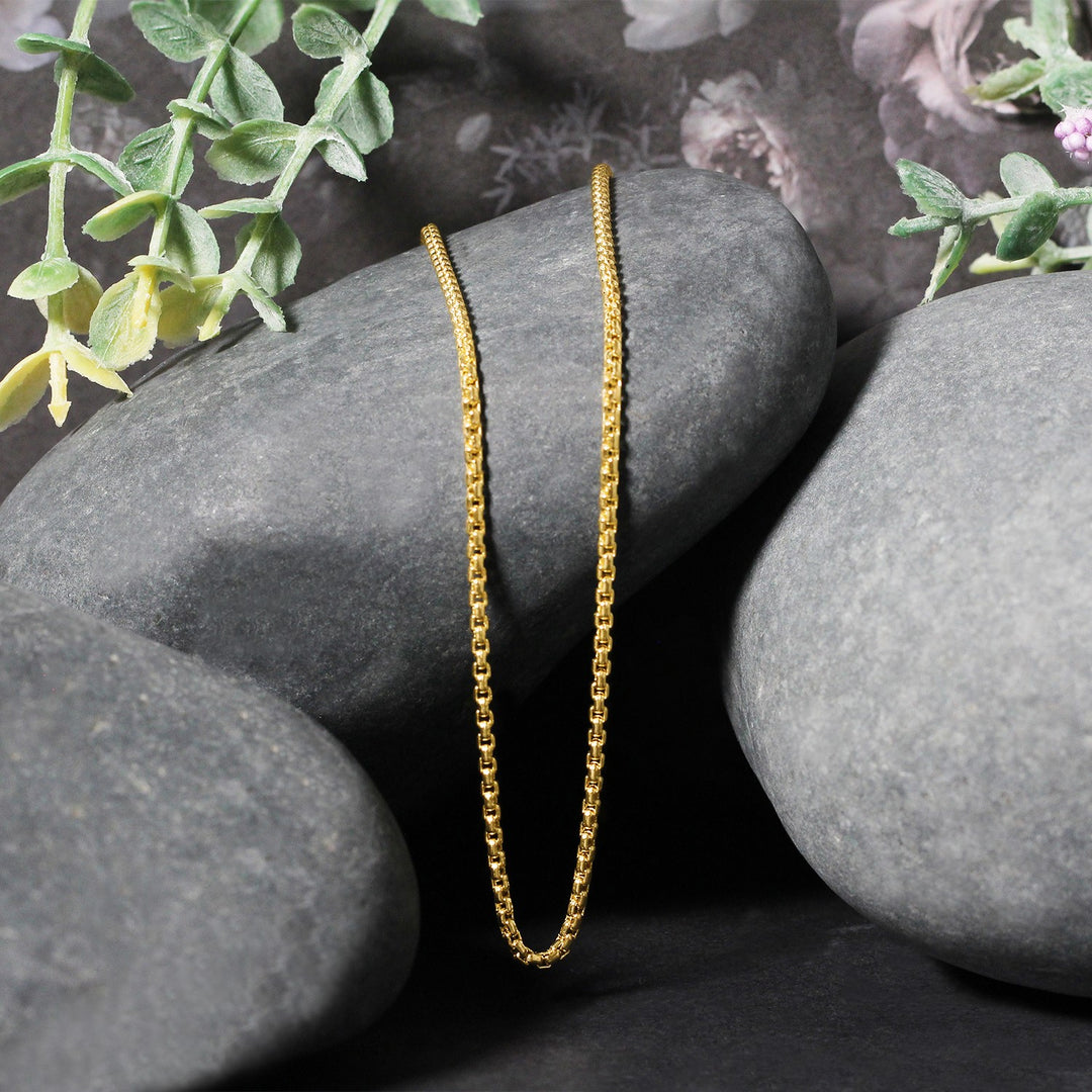 Brand New 14k Yellow Gold Round Box Chain (1.8 mm)