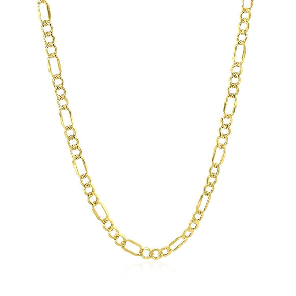 Brand New 14k Yellow Gold Lite Figaro Chain (3.70 mm)