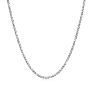 Brand New 14k White Gold Round Wheat Chain (1.50 mm)