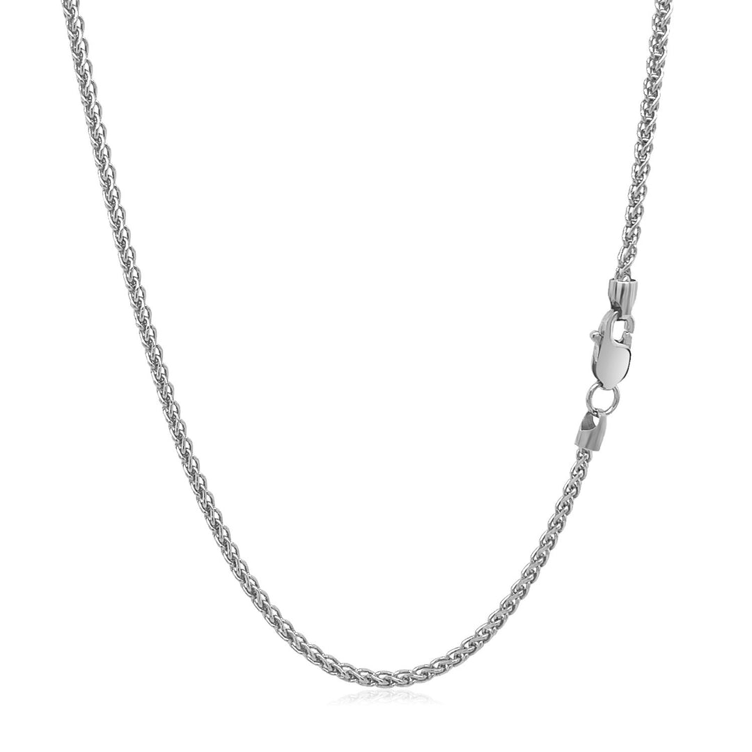 Brand New 14k White Gold Round Wheat Chain (1.50 mm)