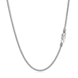 Brand New 14k White Gold Round Wheat Chain (1.50 mm)