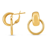 Brand New 14k Yellow Gold Interlocking Omega Hoops