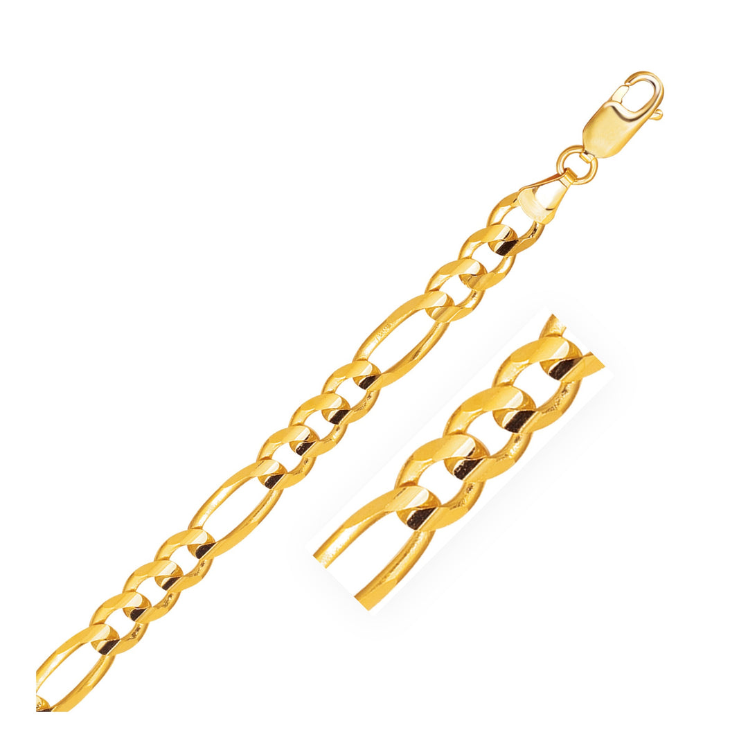 Brand New 10K Yellow Gold Solid Figaro Chain (6.60 mm)