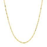 Brand New 14k Yellow Gold Diamond-Cut Alternating Bead Chain (1.30 mm)