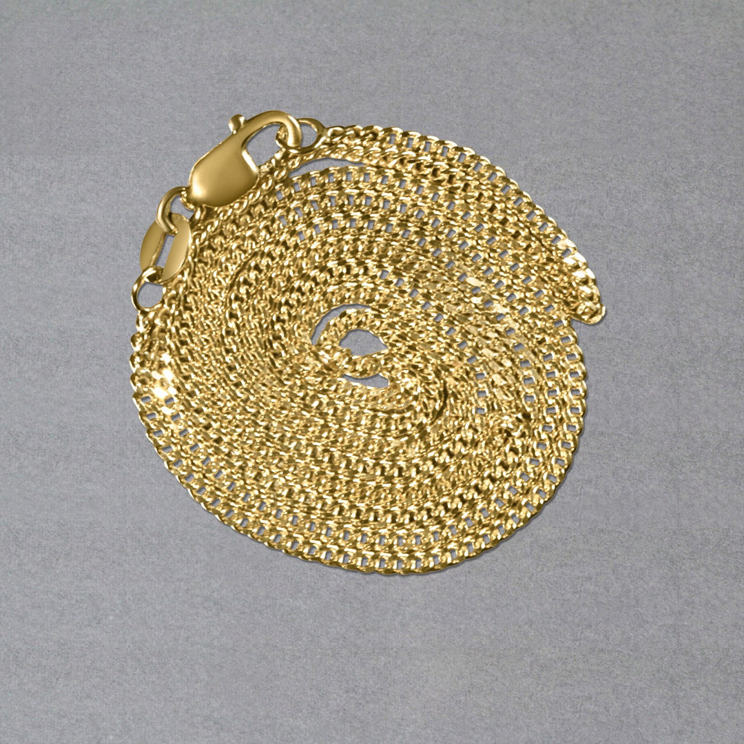 Brand New 14k Yellow Gold Gourmette Chain (1.40 mm)