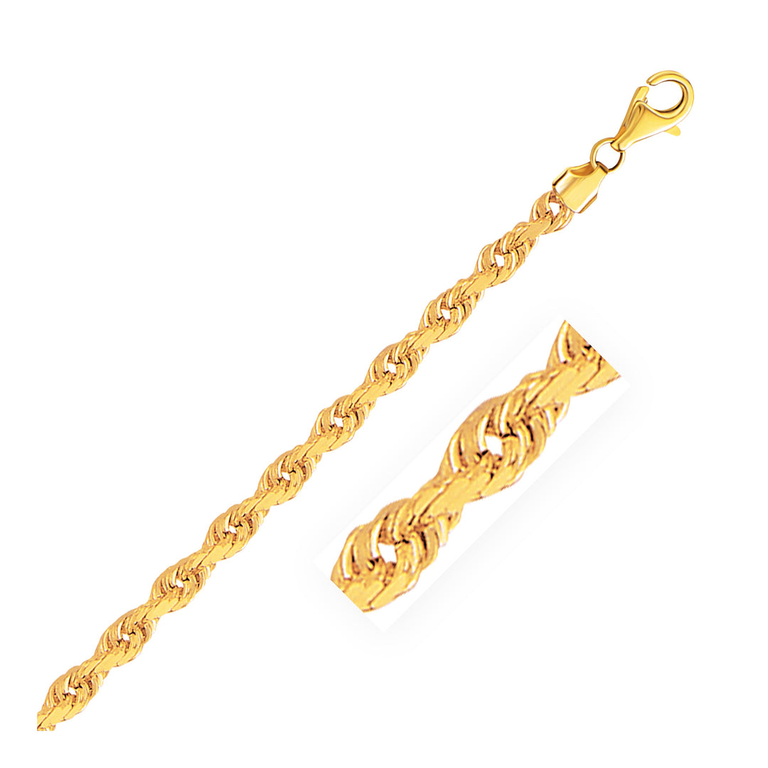 Brand New 10k Yellow Gold Solid Diamond Cut Rope Chain (5.00 mm)