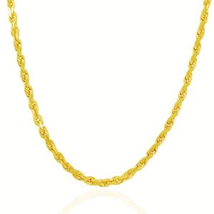 Brand New 10k Yellow Gold Solid Diamond Cut Rope Chain (5.00 mm)