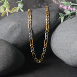 Brand New 14K Yellow Gold Solid Pave Figaro Chain (3.80 mm)