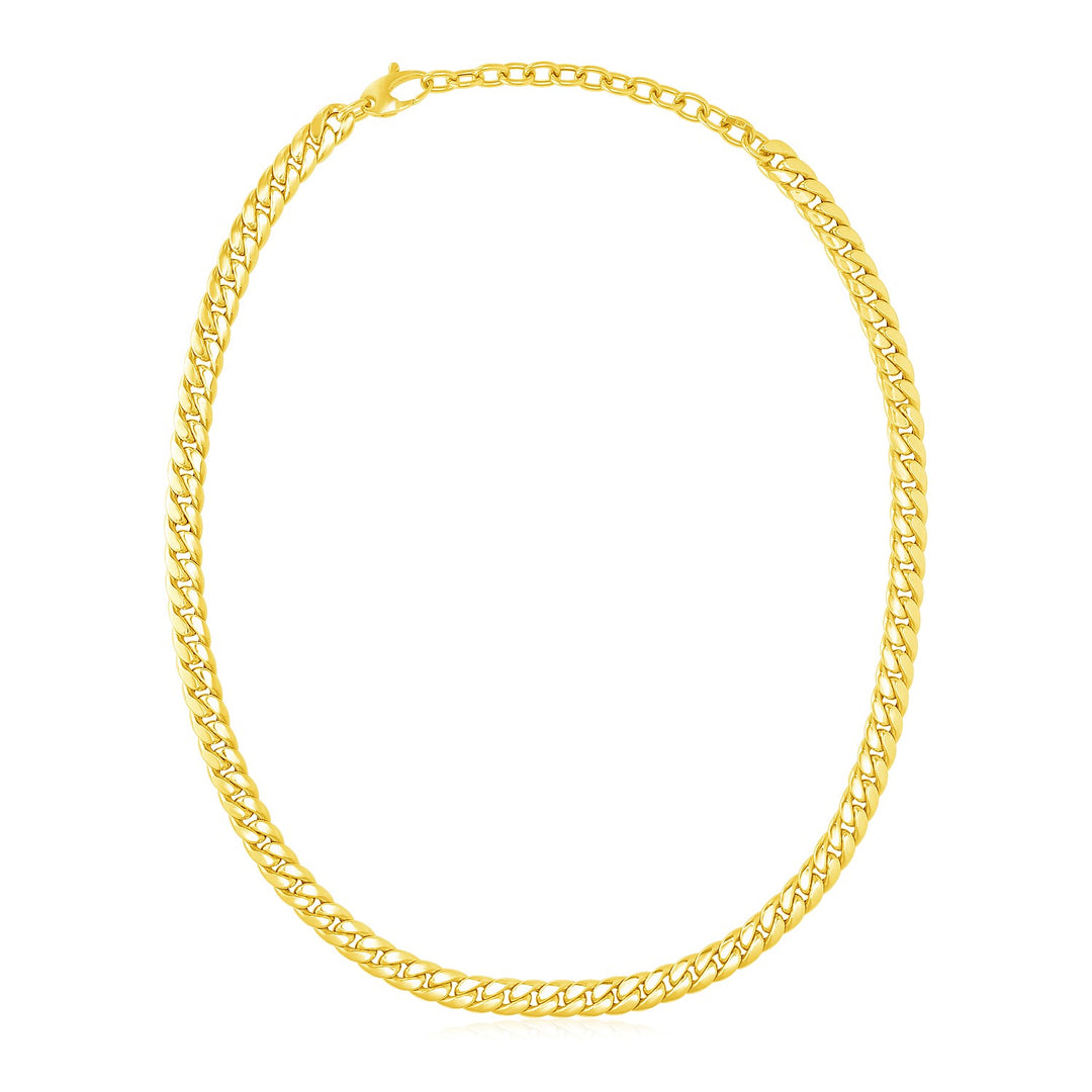 Brand New 14k Yellow Gold Cuban Chain Choker Necklace