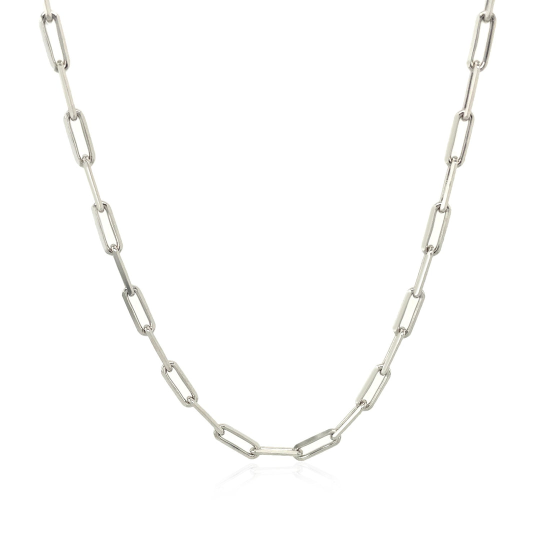 Brand New 14K White Gold Paperclip Chain (2.50 mm)