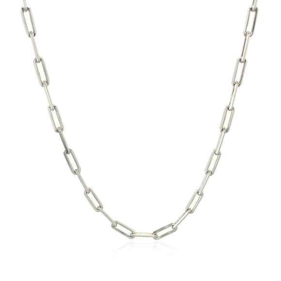 Brand New 14K White Gold Paperclip Chain (2.50 mm)