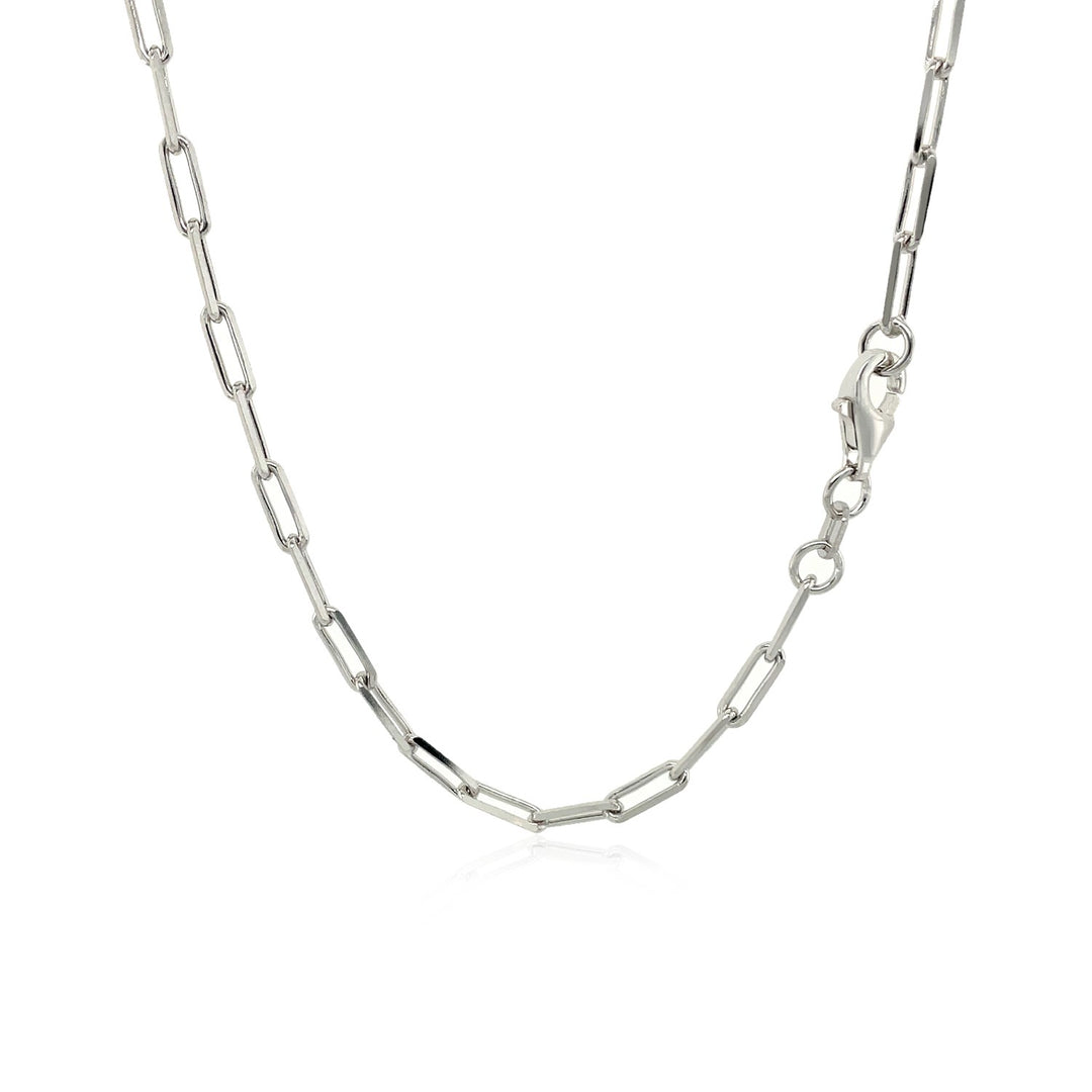 Brand New 14K White Gold Paperclip Chain (2.50 mm)