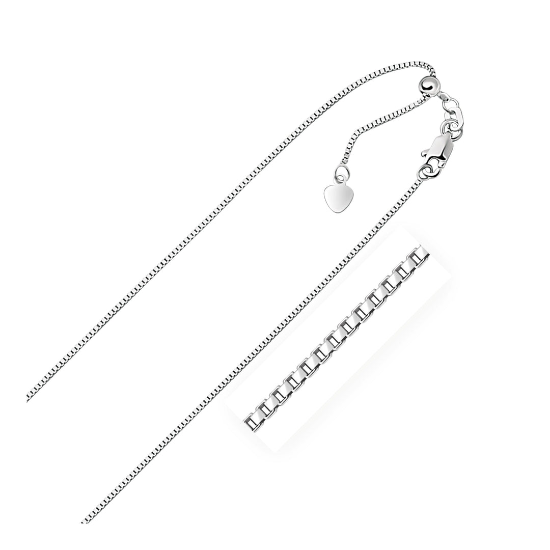 Brand New 14k White Gold Adjustable Box Chain (0.85 mm)