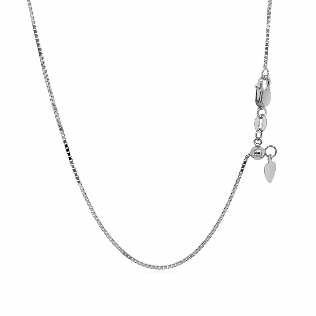 Brand New 14k White Gold Adjustable Box Chain (0.85 mm)