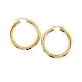 Brand New 14k Yellow Gold Polished Hoop Earrings (5x40mm)