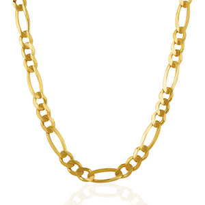 Brand New 14k Yellow Gold Solid Figaro Chain (7.00 mm)